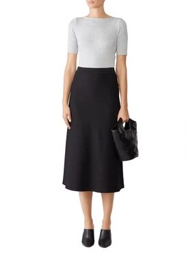 THEORY BLACK LONG FLARE SKIRT Size L